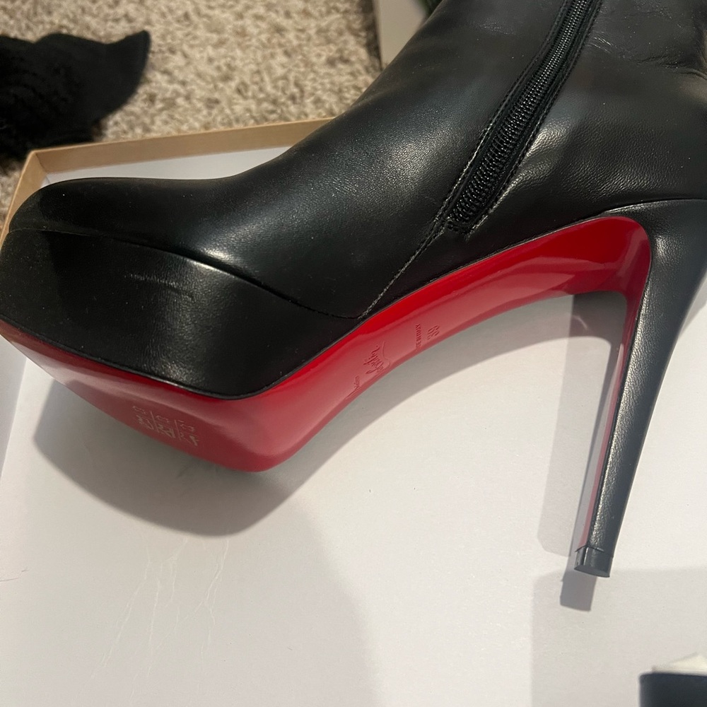 Christian Louboutin Black bianca Boots with High Heel and Sleek Design. - Picture 2 of 5